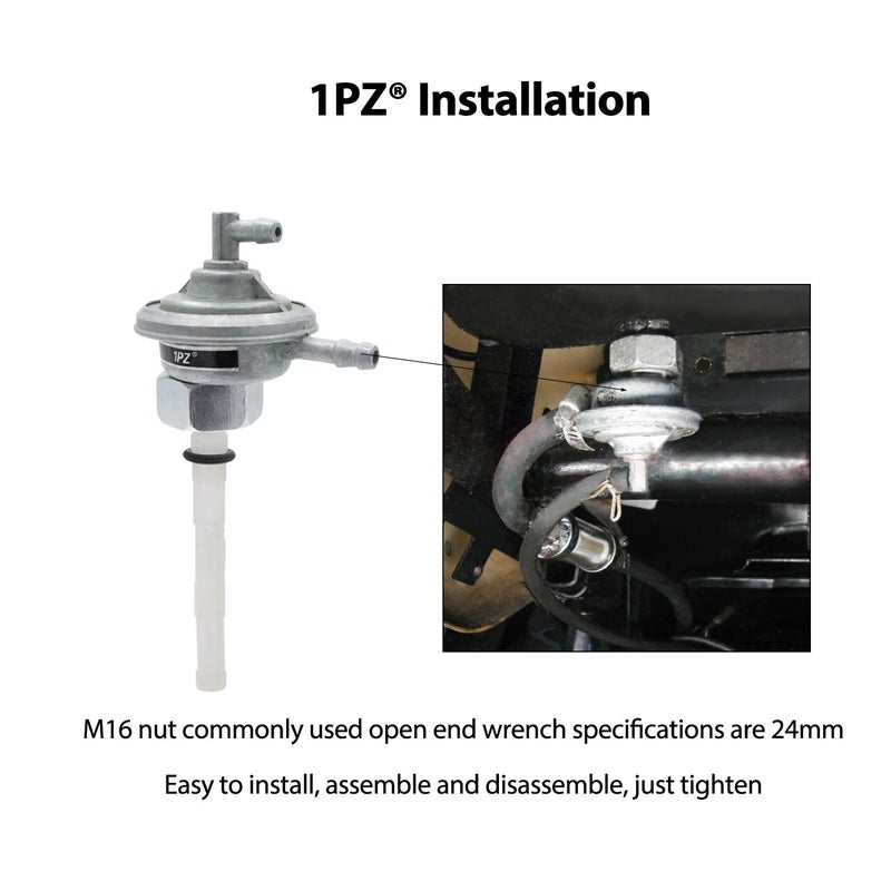 1PZ صمام إغلاق الوقود 1PZ GY1-M14 فراغ 1/4 بوصة 1/4" منفذ خيط M14x1.5 لسكوتير جينوين موبايد بادي 50cc 125cc راتلر 110cc راف هاوس 50cc # P6523000000 - Image 5